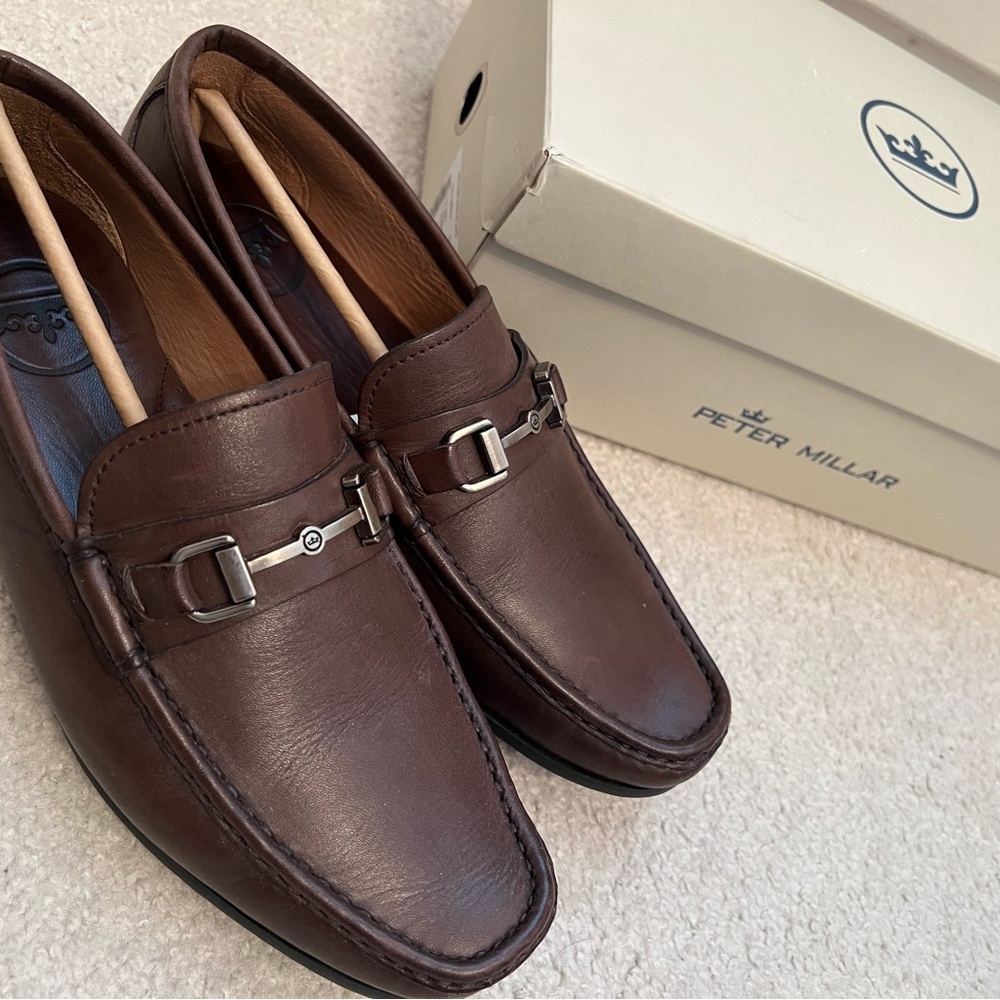 Peter Millar leather bit loafers 8.5